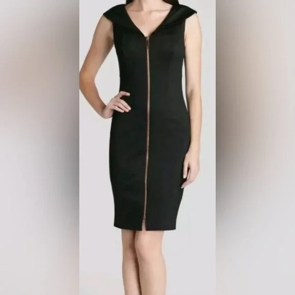 Ted Baker Ravana front-zip dress in Black - Size US 4 - Picture 1 of 13